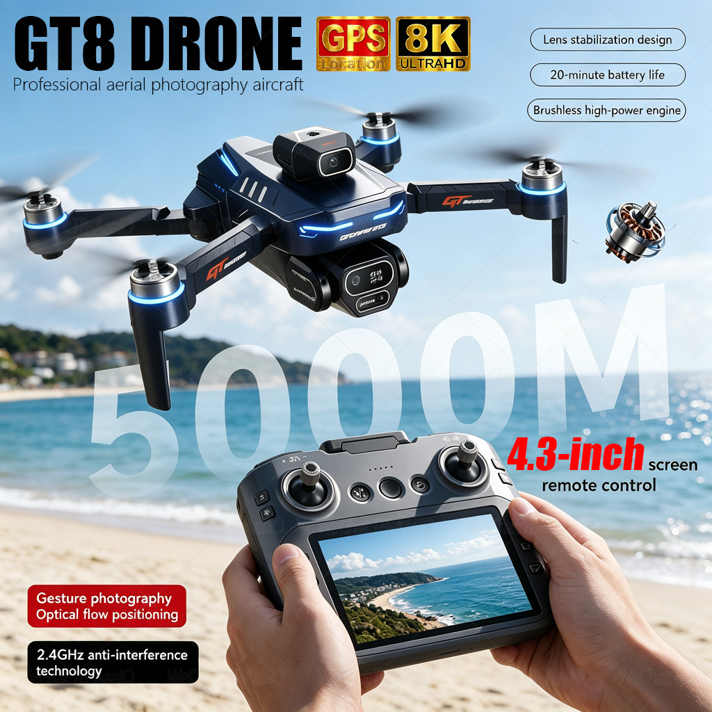 Drone Camera Night Vision - YENİ GT8 HD RC Drone 4K